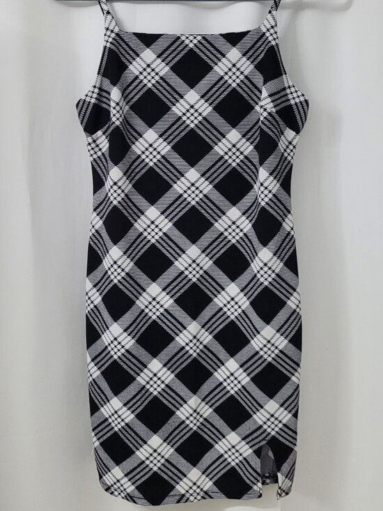 Dresses & Skirts - No Boundaries Black & White Plaid Bodycon Mini Dress